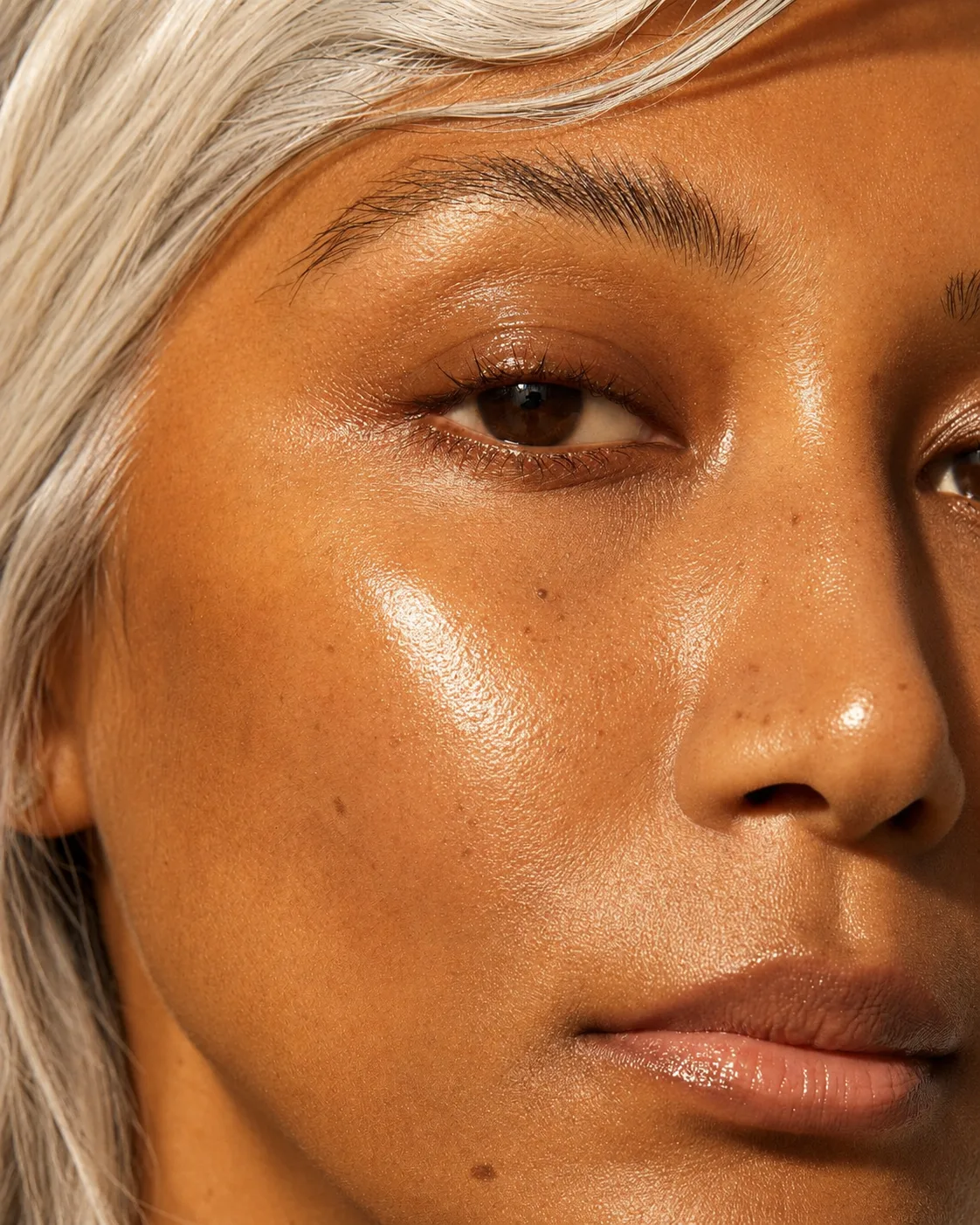 Woman with smooth, naturally radiant skin